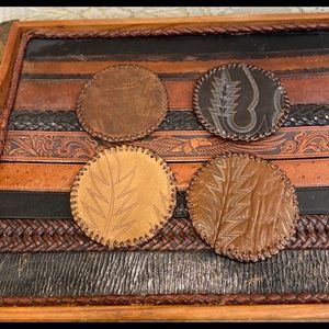 Handmade Cowboy Boot Coasters shades of brown 4